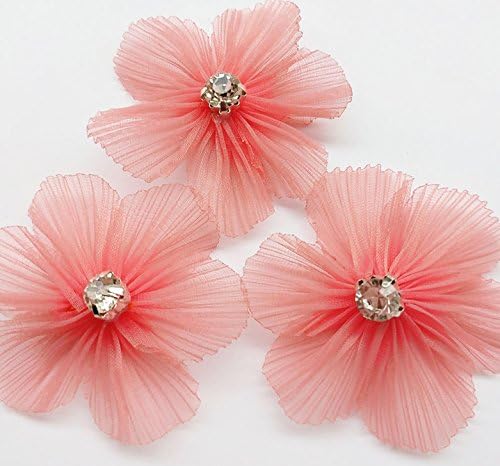 Zhanyue Embellishment 20pcs Multi Colors U-pick Organza Flowers Ribbon Bows Appliques Craft Supply Wedding Decoration