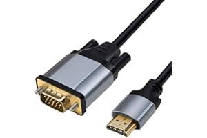 LA BRODÉE HDMI-auf-VGA-Adapterkabel, HDMI-auf-VGA-Kabel (Stecker auf Stecker), vergoldet, 1080P aktives HDMI Digital auf VGA Analog-Adapterkabel für Desktop, Projektor, Monitor, HDTV, Raspberry Pi usw(5m)