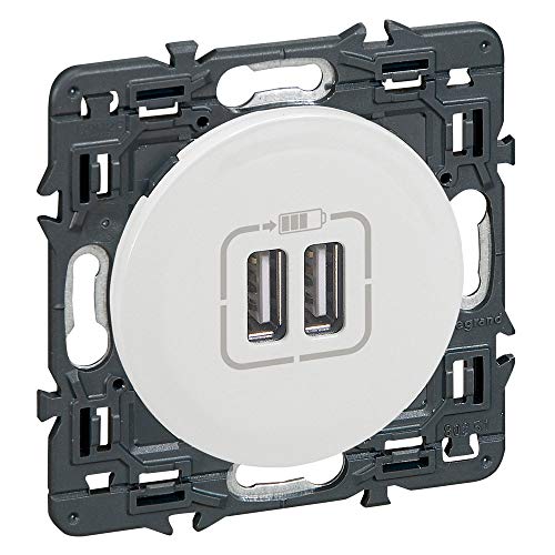 Legrand 099736 Céliane Double Prise USB Encastrable 240V, Blanc