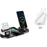 Daytona BW06 5in1 Kablosuz Wireless Hızlı Şarj Standı iWatch Airpods iPhone Samsung Uyumlu (Kablosuz Şarj Standı) -Siyah