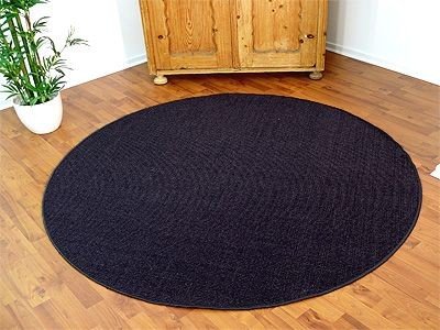 Sisal Natur Teppich Dekowe Anthrazit Rund in 7 Größen