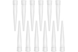 SUJEBKC 12 Pezzi Beccucci Silicone,Beccuccio per Silicone per Pistola Silicone,Cartucce Silicone,Punte di Ricambio per Sigillante Adesivo e Pistola per Silicone