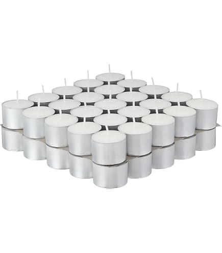 Welburn Veda&Co™ Candele tealight al ghee, confezione da 100, fino a 4 ore di combustione, set di candele al burro di burro di mucca puro in una bella tazza color oro per