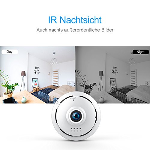 FREDI IP Sicherheit Kamera 960P Panorama Kamera 180Â°Wlan VideoÃ¼berwachung Dome Ãœberwachungskamera IP Cam mit IR Nachtsicht /2 Weg Audio/Bewegungsmelder fÃ¼r Haus /Baby Ãœberwachung (EC6)