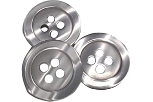 BOTIBOTON SL 50 bottoni in madreperla - 5 misure e 11 colori a scelta - Prodotti e spediti dalla Spagna (Grigio - 15 mm)