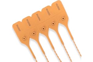 JW PRODUCTS 100 X Orange Security Tags Numbered Pull Ties Secure Anti-Tamper Seals