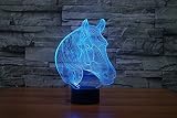3D Pferd Glühen LED Lampe 7 Farben erstaunliche optische Täuschung Art Skulptur Ferneinstellung Lichter produziert einzigartige Lichteffekte und 3D-Visualisierung für Home Decor-kreative Geschenk - 5