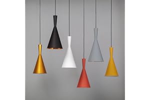 LEDKIA LIGHTING Lámpara Colgante Metal Lennon Amarillo Decoración Salón, Habitación, Dormitorio