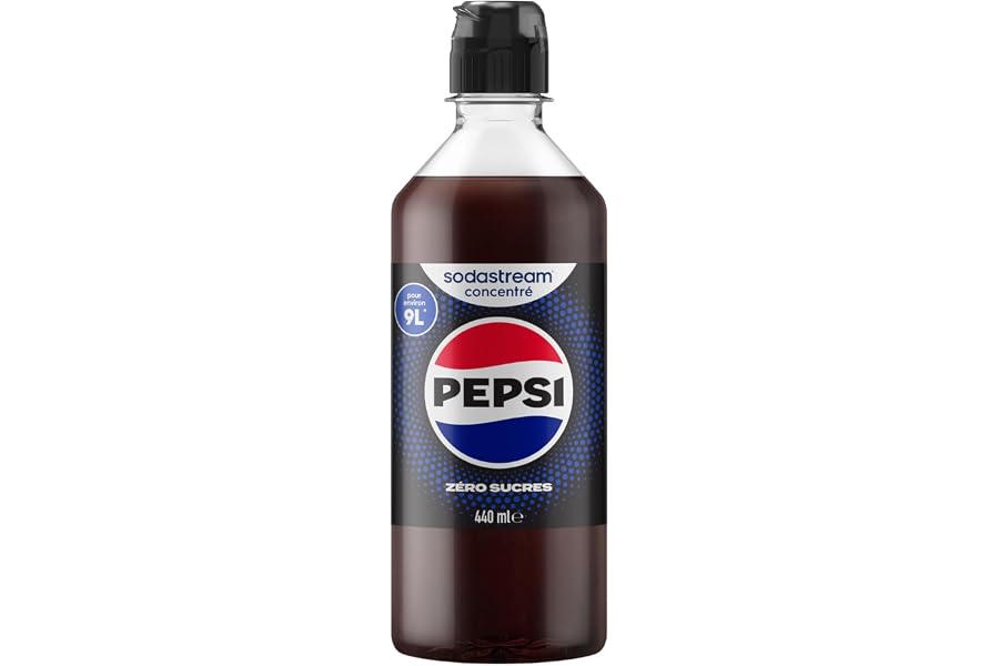 Sodastream Concentré Pepsi Zéro Sucres pour Machine à Eau Pétillante et Soda | Préparez jusqu'à 9 Litres de Pepsi en Quelques