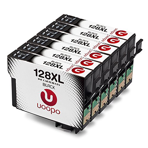 Uoopo Kompatibel Ersatz für Epson T1281 Schwarz Tintenpatronen, Multipack Patrone Verwenden für Epson Stylus SX445W S22 SX125 SX130 SX230 SX235W SX420W SX425W SX430W SX440W BX305F BX305FW Drucker.