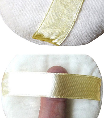TININNA 5 Stück Ultra Weich Baby Baumwoll Puderquaste Rückseite Satin mit Nylonband - 4