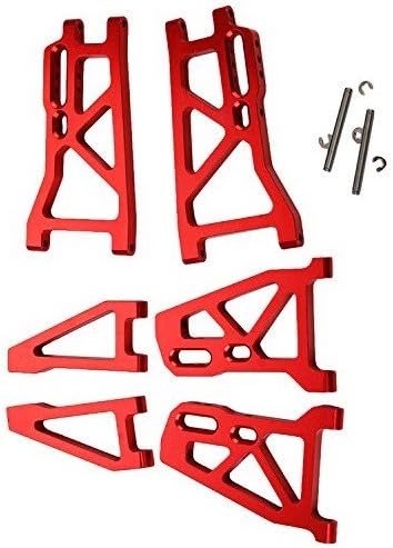 Yiguo Front/Rear Lower Suspension Arm &amp; Front Upper Suspension Arm kit for FS RC 1:10 Big Castor Truck Upgrade Red