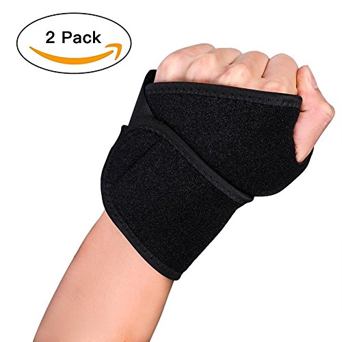 Handgelenkbandage [2 Stück], Yesloo verstellbare Handgelenkstütze / Handbandage / Handgelenkschoner für Damen und Herren, rechts und links tragbar für für Sport, Arbeit und Alltag, Schwarz