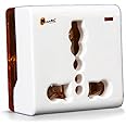 Nuianil 6A to 16A, 5A to 15A Converter Plug, Universal Socket Adapter for Big 16 Amp Plug Top, Converts 6 Amp to 16 Amp, Heavy Duty Plug with Indicator for AC, Refrigerator, Geyser, Microwave and More
