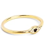 SINGULARU - Eye of Horus Ring - 925 Sterling Silver Ring with 18 Kt Gold Plated Finish - Women's Jewellery - Made in Spain -