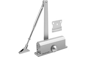 Onarway Automatic Door Closer Adjustable Spring Hydraulic Door Closure, Aluminum Alloy, Commercial Grade or Home Use for Door Weights 47~62kg, EN1154 Certification