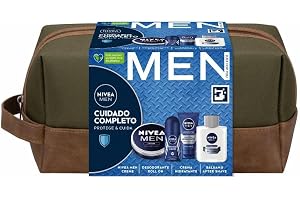 NIVEA MEN Komplett vårdväska, presentset för män, ansiktskräm (1 x 75 ml) fuktkräm för hela kroppen (1 x 150 ml), after shave