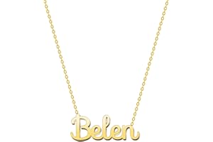 cotigo Collar Nombre Acero-Incluye Tarjeta con Significado Hermoso-Colgante Nombre Plateado o Dorado-Regalos Personalizados para Mujer-Cumpleaño-Navidad-Día de madre-San valentín
