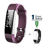 MOCRUX Fitness Tracker mit Herzfrequenzmesser Fitness Armband HR Fitness Tracker mit Ein Ersatzarmband