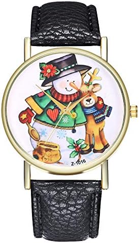 Sale!!! Christmas Watches,Womens Christmas Elk Charm Quartz Watch Artificial Leather Band Watch