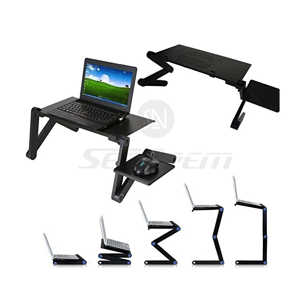 Upgrade Laptop Bed Tray Table w/ Mouse Pad 42 - 48CM, Adjustable Laptop Stand, Portable Standing Desk, With Foldable Legs, Foldable Sofa Breakfast Table, Notebook Stand Reading Holder For Couch Floor Kids - Price Xes