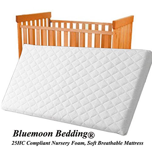 Baby Infant COT Swinging CRIB Foam MATTRESS 74 x 35 x 4 CM Water-Resistant (Square Corners) Bluemoon