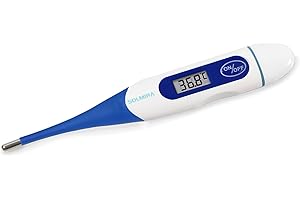 SOLMIRA Termometro Digitale Blu Navy, Alta Precisione, Impermeabile, Misurazione Ascellare, Rettale o Orale, Adatto a Neonati, Bambini e Adulti