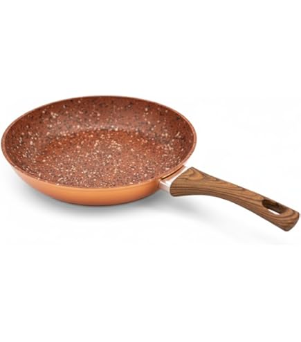 Livington Copper & Stone Pan 28cm Koekenpan Anti Aanbaklaag En Krasbestendig Graniet Look Binnenste Steenlaag Voor Perfecte Warmteverdeling Geschikt Ceran Gas Elektrisch Inductie 590530639