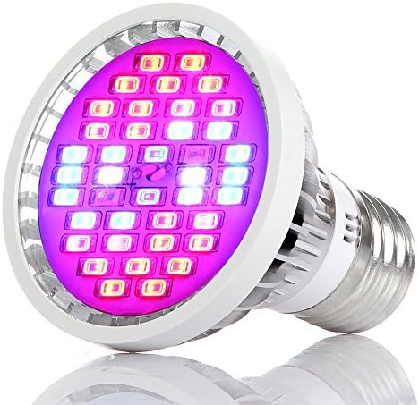 JADIDIS ,30W Led Grow Light ,Grow Lamp E27 For Room Plants Hydroponic System Grow Tent (With Glass Lense Cover)
