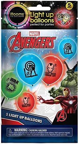 Illoom LED Light Up Baloons 5 Pack Avengers