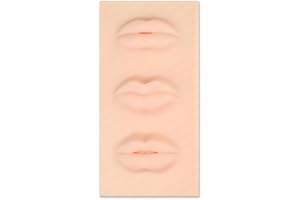 Rasmet Tattoo Lip Blush 5D Pelle Esercizio Lip Lip Lip Blush Silicone Lip Fascio fisso per Trucco Permanente Esercizi realistici Microblading Lip Training (1PC Beige)