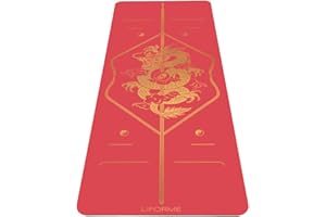 Liforme Collection Nouvel An Chinois - Le Meilleur Tapis de Yoga Écologique et Antidérapant avec Un Système d’Alignement Unique et Original - Biodégradable et Adhérence Extrême