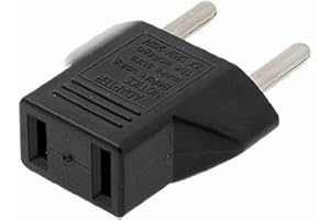 CABLEPELADO Adaptador de Enchufe de EEUU a Enchufe Europeo | Adaptador de Corriente Americano a Europeo | Enchufe Viaje | 6A 125V | 10A 250V | Negro | 1 Unidad