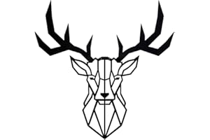 Hansmeier Decoración de pared de metal de ciervo, 30 x 30 cm, diseño de cabeza de ciervo