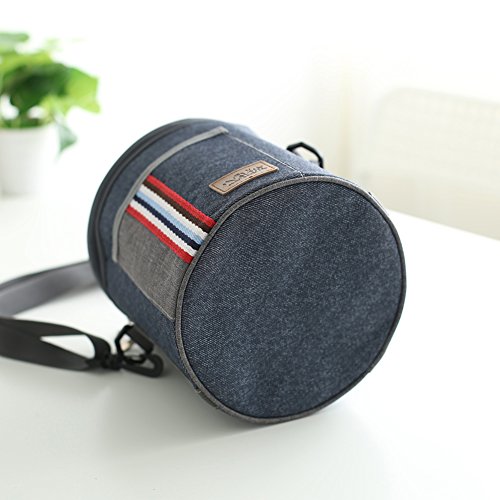 HYSENM Thermotasche Zylinder mit Schultergurt f  r B  ro Schule Lebensmitteltransport Isoliertasche  A5