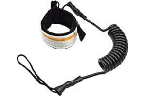 Buding Tavola da surf Leash Paddle Leash SUP Leash SUP Leash - Guinzaglio di sicurezza arrotolato con passanti per i piedi con chiusura in velcro per tavola da surf Flat & Open Water Stand Up Paddle