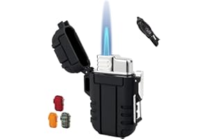 BTXYM Torch Lighter with Safety Lock, Refillable Butane Lighter, Waterproof and Windproof, Adjustable Jet Flame, Black