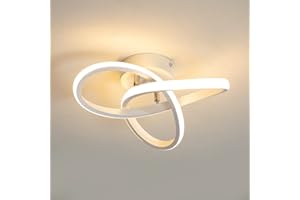 MINIFAIR minfair nowoczesna lampa sufitowa LED, okrągła geometria lampa sufitowa, elegancki żyrandol 3000 K, do korytarza, salonu, sypialni, średnica 18 W, 24 cm