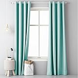 Qualität von JEMIDI JEMIDI Ösenschal Ösen Schal 140cm x 250cm Blickdicht Ösenvorhang Ösengardine Schal Store Fenster Dekoschal Gardine Mint