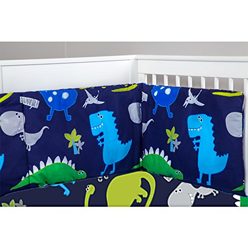 Cot Bumper Duvet Cover Set Dinosaurs In the Dark includes Padded Bumper and Pillowcase
