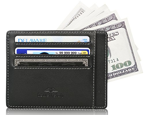 Preisvergleich Produktbild Secret Felicity Männer dünne Karteninhalter RFID Blocking Leder Fronttasche Brieftasche, Ledergeldbörse, Geldbörse Herren Kreditkartenetui SFR1