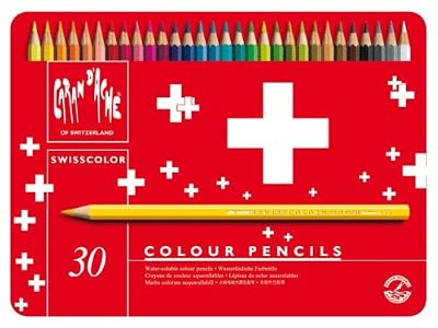 CARAN D'ACHE Crayons de couleur Swisscolor, étui métal de 30