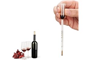 Cohentbliss Medidor de Alcohol de Vidrio, Densimetro para Vino, Hidrómetro Alcohol, Alcoholímetro 0-25%, para medir el Porcentaje de Contenido alcohólico en el Vino y la Cerveza