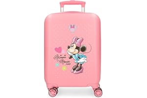 Disney Joumma Bags, Minnie Imagine, Kabinenkoffer, Kinderkoffer, aus ABS, einem Material, Vier multidirektionale Doppelrollen, seitlicher Kombinationsverschluss., Rosa, Koffer