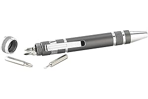 Pearl Multi śrubokręt: wkrętak 8 w 1 w kształcie długopisu, 4 x krzyżak i 4 x płaski (wielofunkcyjny śrubokręt)