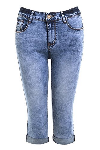 denim pedal pusher shorts