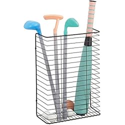 mDesign casier de rangement pour montage mural - panier métallique pour rouleau de papier cadeau, noeuds etc. - rangement suspendu en fil métallique pour l'armoire ou le débarras - couleur bronze