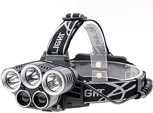 LylgoodLylg Head Torch HeadLight Waterproof USB Rechargeable Headlight 5 LED Light 6 Modes for Camping Hunting and Outdoor Activities (No Battery)