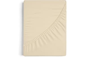 Burrito Blanco | Sábanas bajeras 105x190/200 cm | Cama de 105 cm(+ Medidas Disponibles) | Tejido de Algodón 100% | Diseño A8 Beige