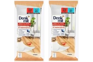 GENERISCH Denkmit Feuchte Bodentücher Parkett & Laminat - Mikrofaser, Streifenfrei, Schnelle Reinigung 2 x15 Stück